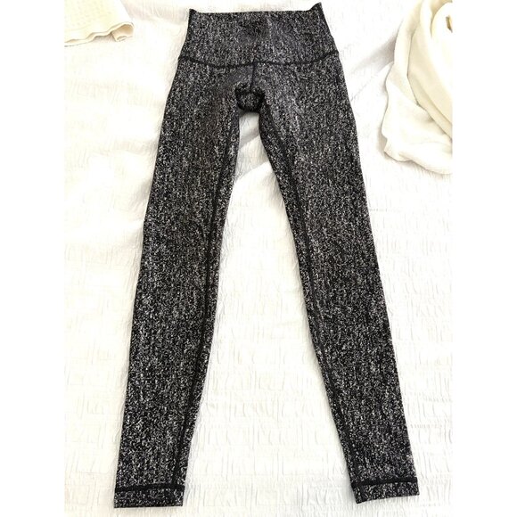 Lululemon Wunder Under Hi-Rise 30" Luxtreme Leggings Black White Luon Jacquard 6 - Picture 9 of 10